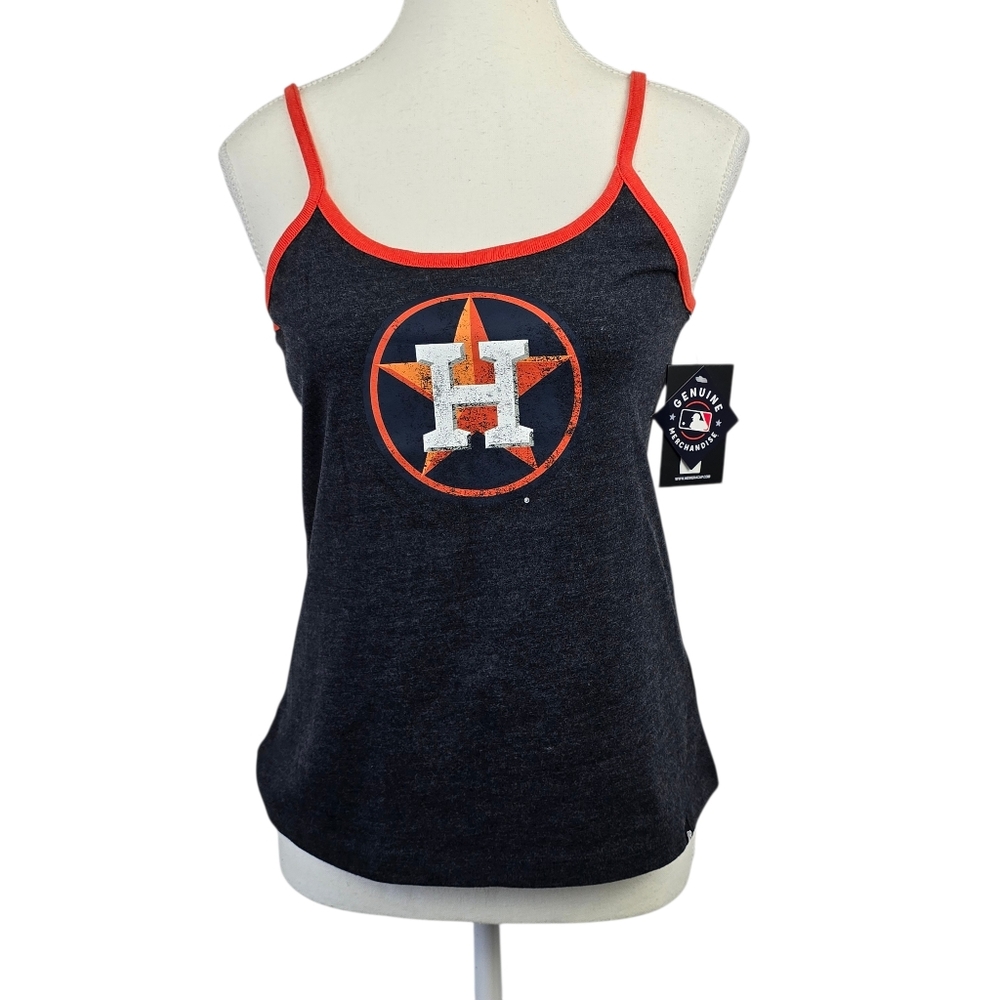 New Era Women’s NWT Gray & Orange Tank Top Sz S Activewear Baseball Casual Y2k